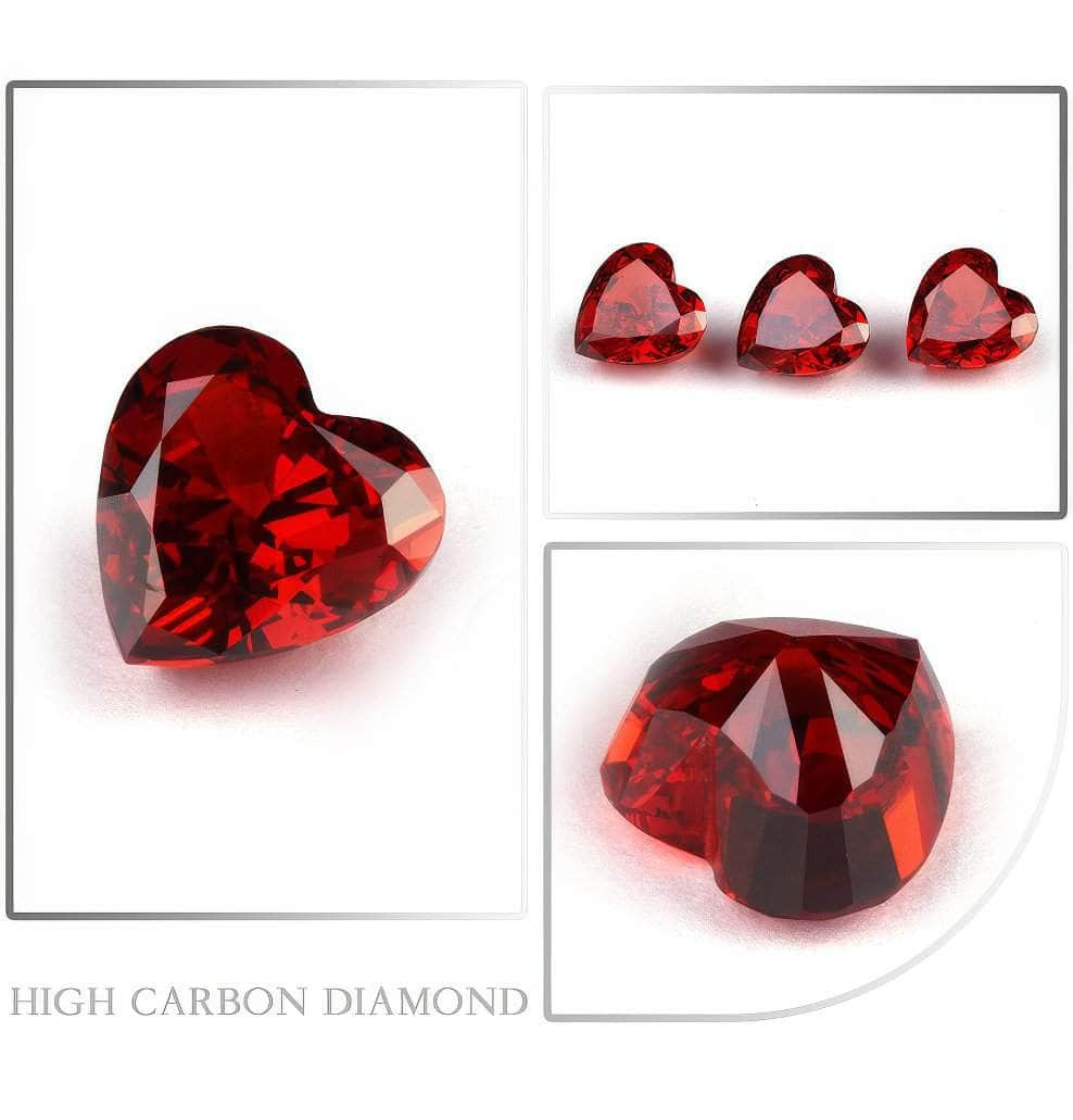 3 Set Ruby Heart Cut Lab Grown Diamond Gemstone