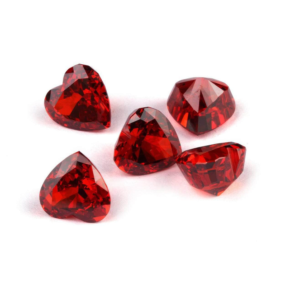 3 Set Ruby Heart Cut Lab Grown Diamond Gemstone 5*5mm / Ruby / Heart