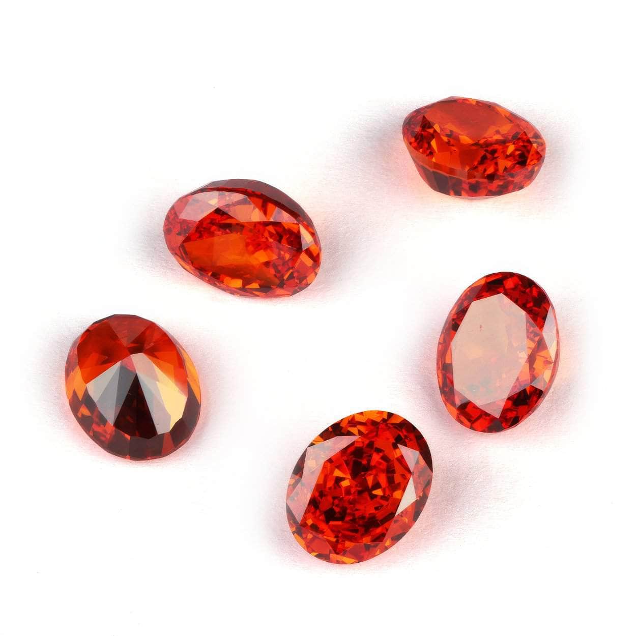3 Set Ruby Oval Cut Lab Grown Diamond Gemstone