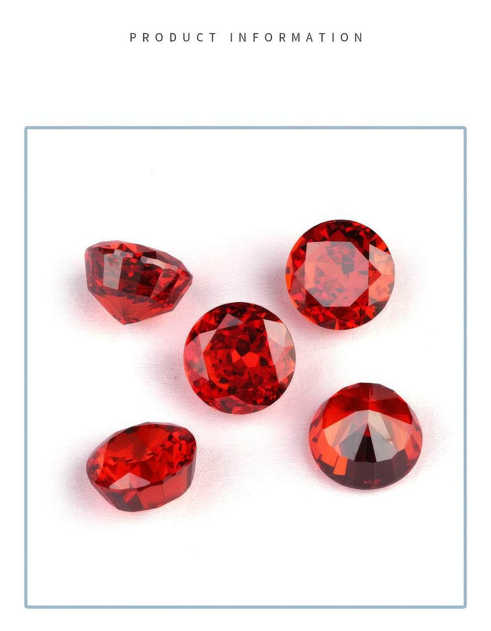 3 Set Ruby Round Cut Lab Grown Diamond Gemstone