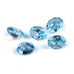 3 Set Sea Blue Oval Cut Lab Grown Diamond Gemstone 3*5mm / Sea Blue / Oval