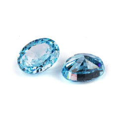3 Set Sea Blue Oval Cut Lab Grown Diamond Gemstone