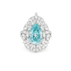 3.75 Ct Aqua Halo Lab Diamond Ring