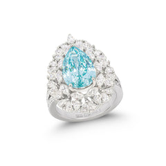 3.75 Ct Aqua Halo Lab Diamond Ring