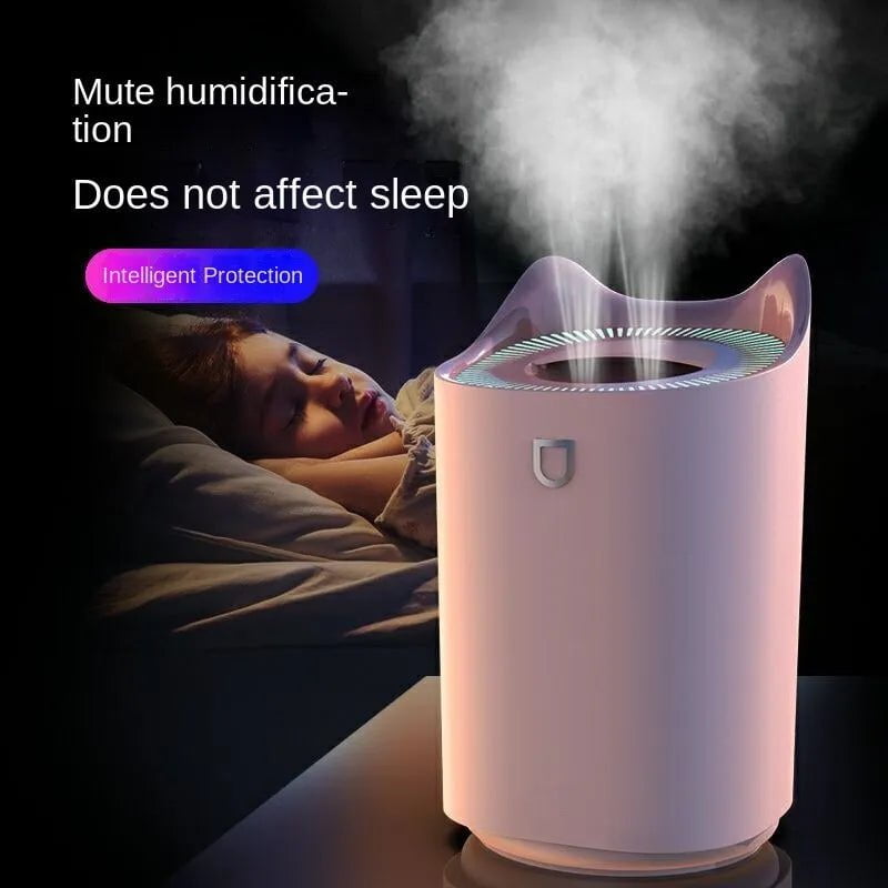 3000ml Dual Jet Air Humidifier - Large Capacity Atomizer, Ultrasonic Aroma Diffuser, Cool Mist Maker, Air Purifier