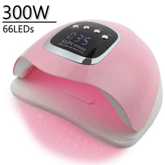 300W UV Gel Nail Lamp: Powerful Automatic Sensor, 66 LEDs, Professional Manicure Dryer