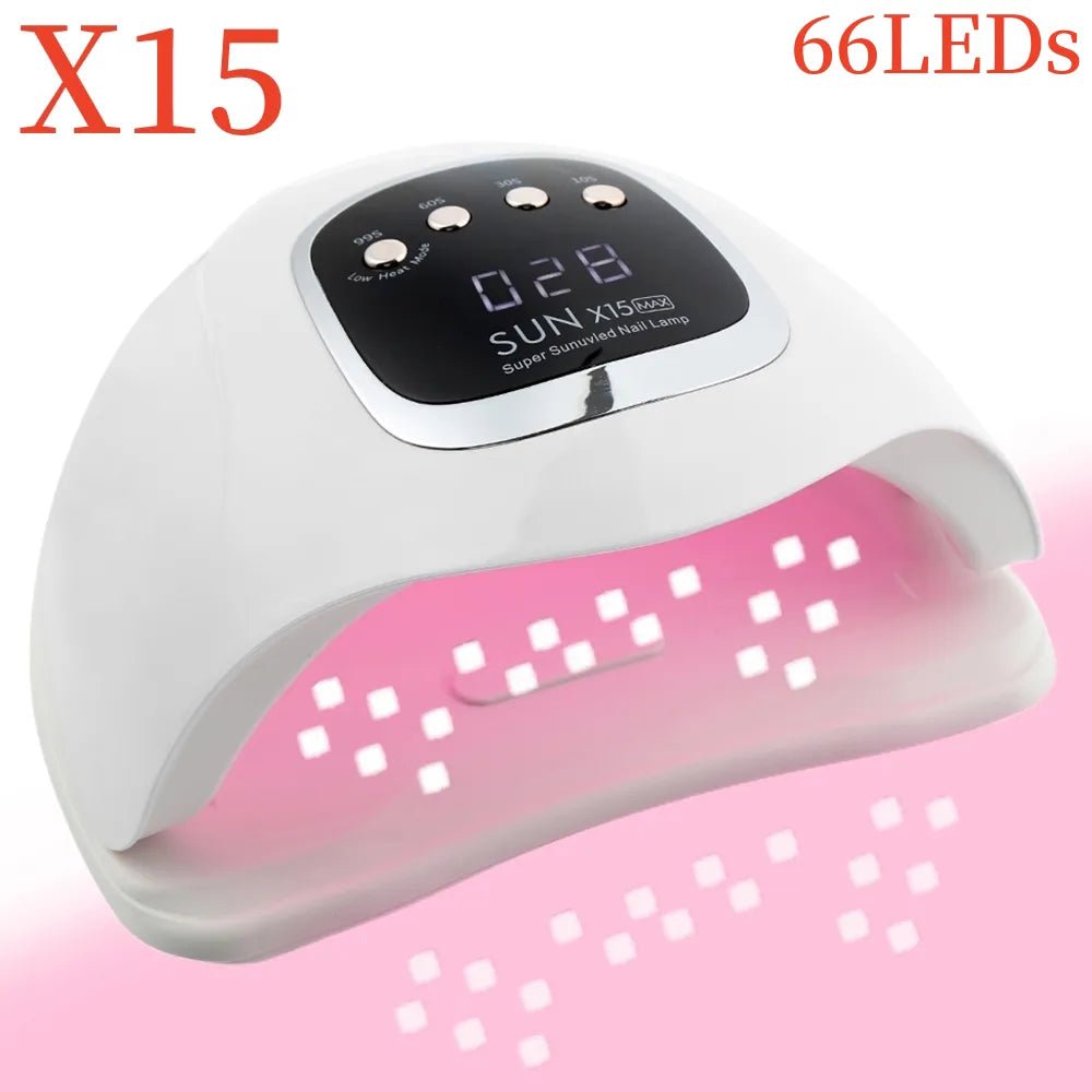 300W UV Gel Nail Lamp: Powerful Automatic Sensor, 66 LEDs, Professional Manicure Dryer X15 white / US PLUG