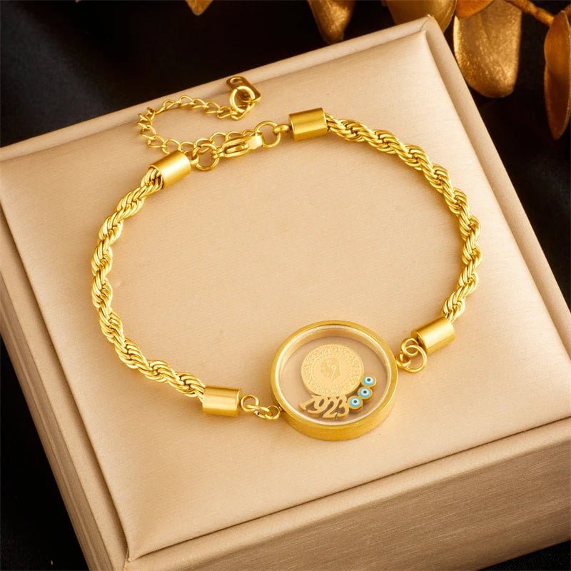 316L Colored Zircon Crystals Bracelet - New Fashion Wrist Chain Jewelry for Women, a perfect Birthday Gift B1163