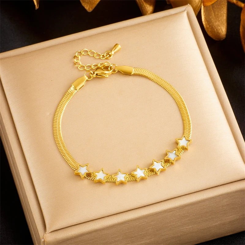 316L Colored Zircon Crystals Bracelet - New Fashion Wrist Chain Jewelry for Women, a perfect Birthday Gift B1165