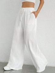 Drawstring Wide Leg Pants