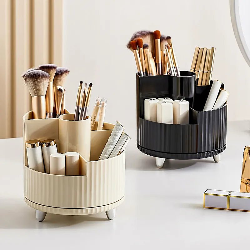 360° Rotating Makeup Organizer - Large Capacity Brush Holder for Vanity Decor, Bathroom Countertops, Desk Storage Container