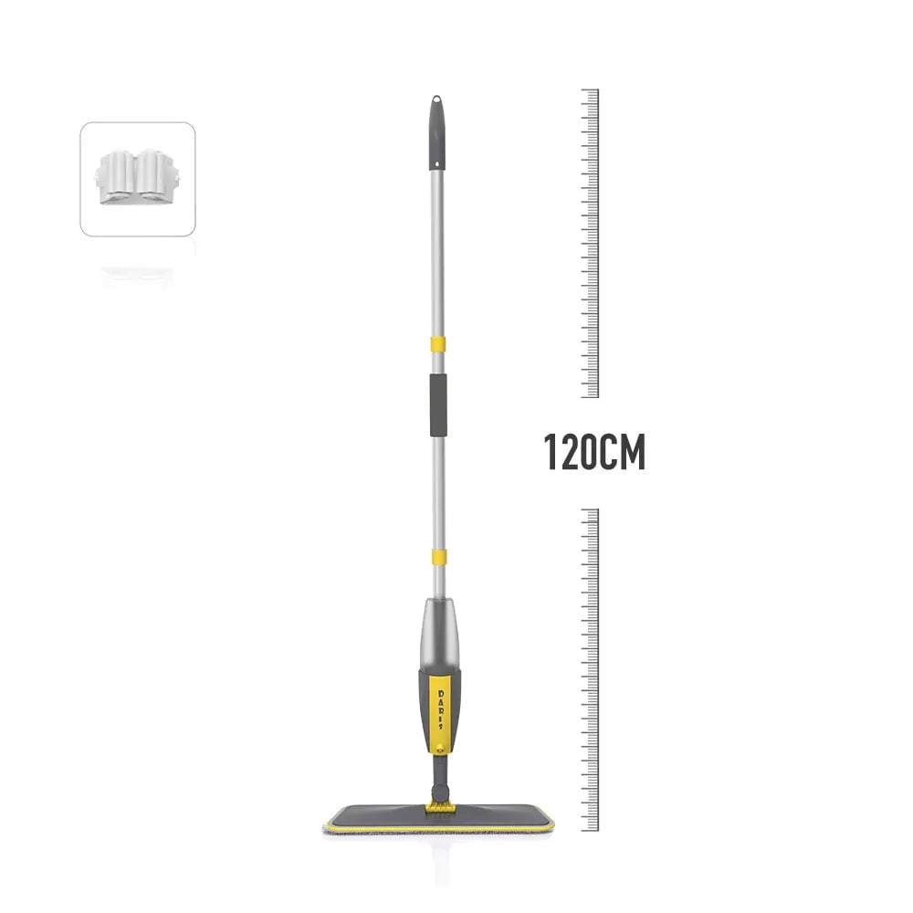 360° Rotation Magic Floor Cleaning Sweeper with Microfiber Pads - Flat Spray Mop for Home Cleaning YellowMop 1 pad hook