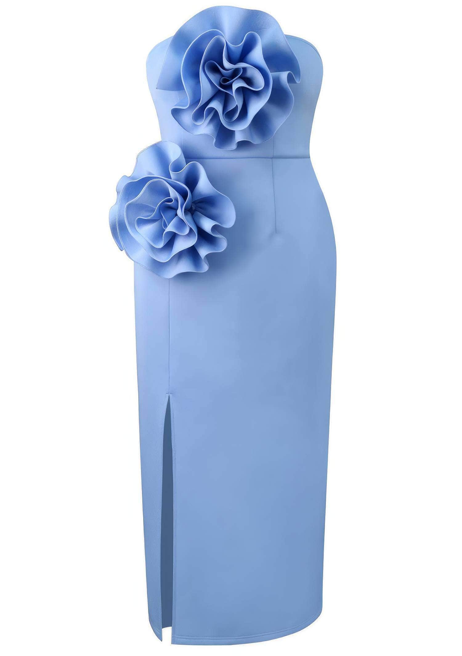 3D Floral Detail Tube Slim-fit Dress