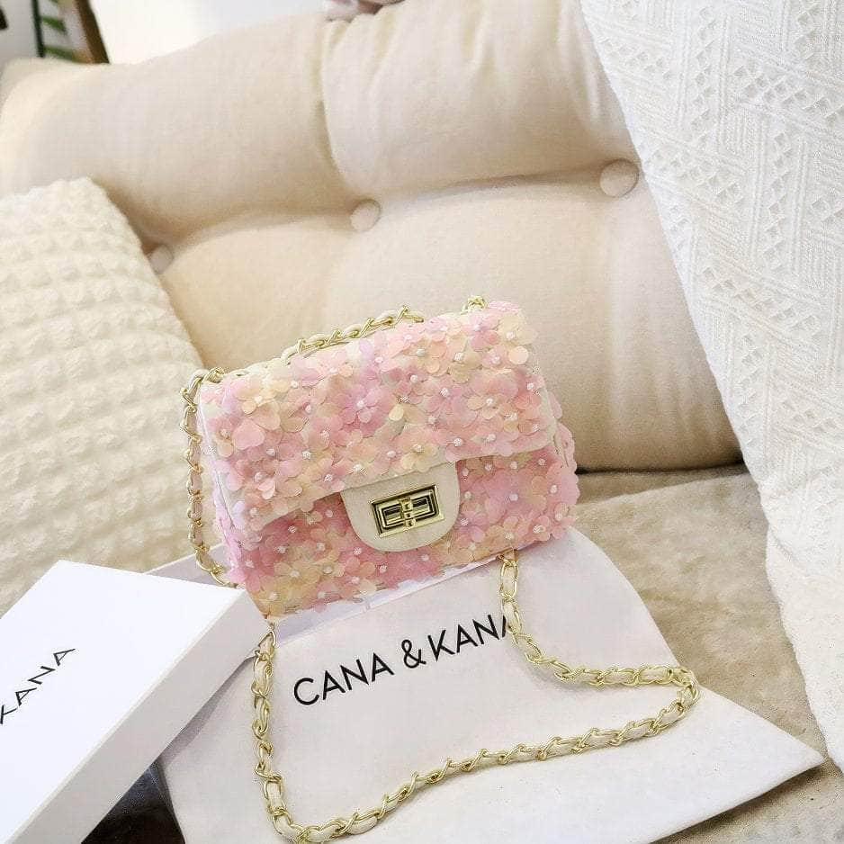 3D Floral Embellished Twist Lock Bags