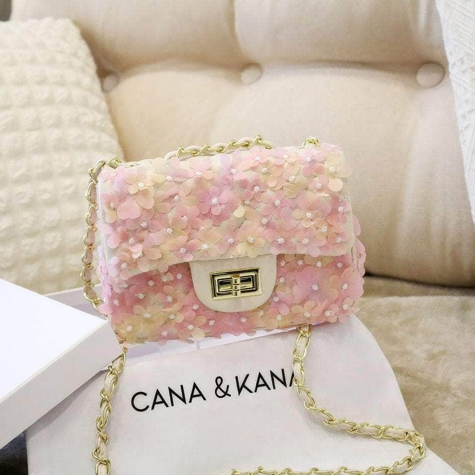 3D Floral Embellished Twist Lock Bags