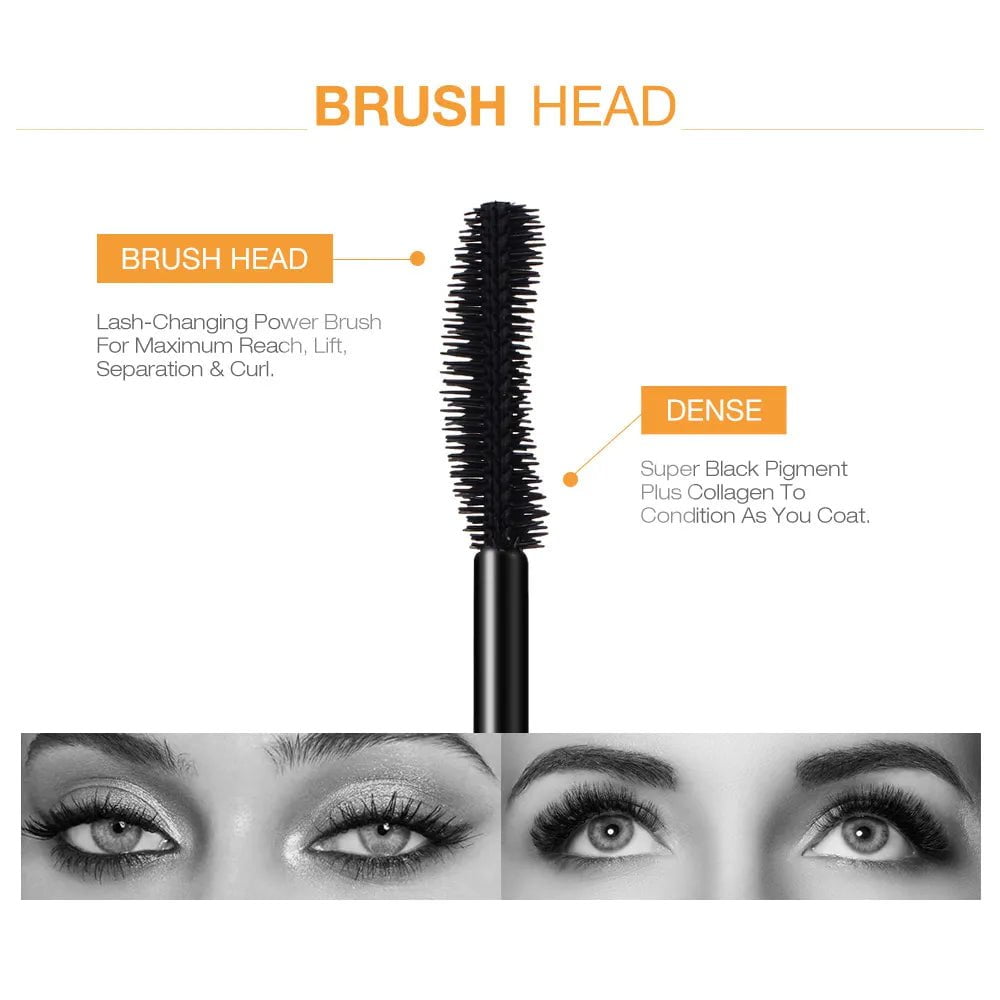 3D Mascara: Lengthening Black Lash, Eyelash Extension, Beauty Makeup, Long-wearing Gold Color