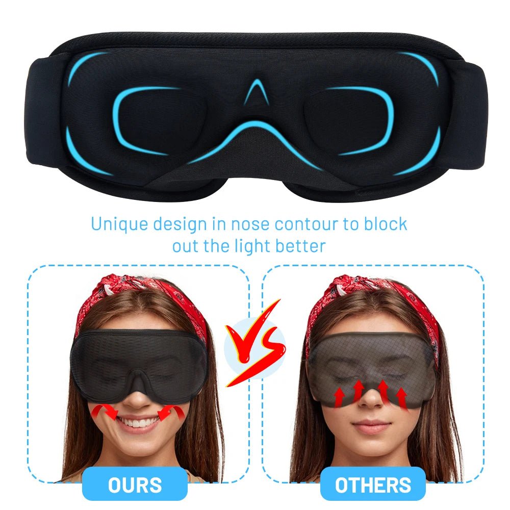 3D Sleeping Mask - Light Blocking Sleep Mask for Eyes, Soft, Breathable Eyeshade for Travel, Night Eye Mask for Sleeping Aid