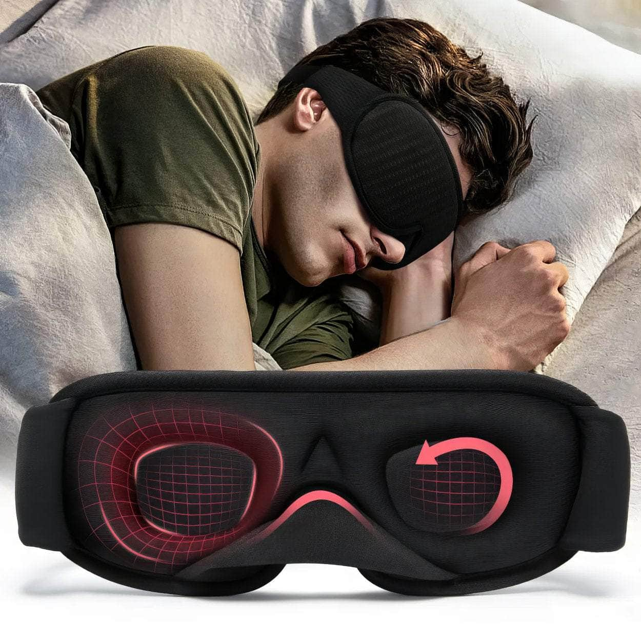 3D Sleeping Mask - Light Blocking Sleep Mask for Eyes, Soft, Breathable Eyeshade for Travel, Night Eye Mask for Sleeping Aid