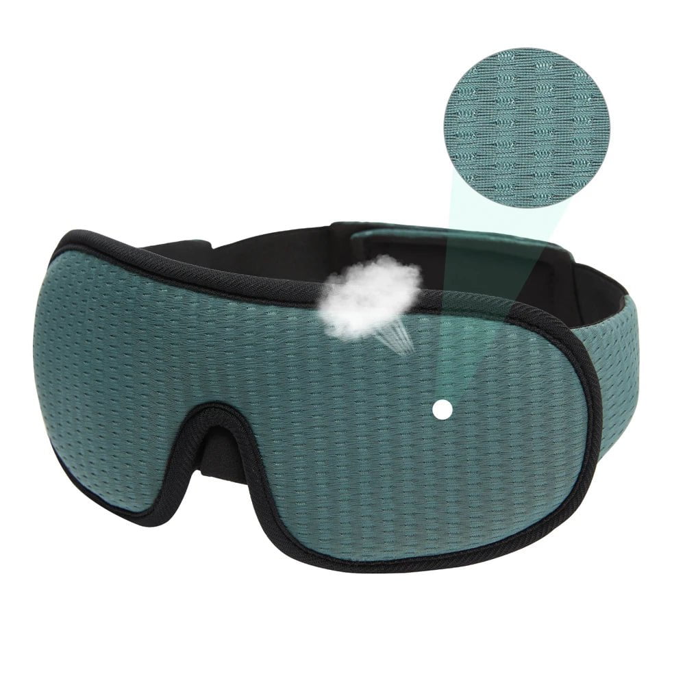 3D Sleeping Mask - Light Blocking Sleep Mask for Eyes, Soft, Breathable Eyeshade for Travel, Night Eye Mask for Sleeping Aid Type A-Green