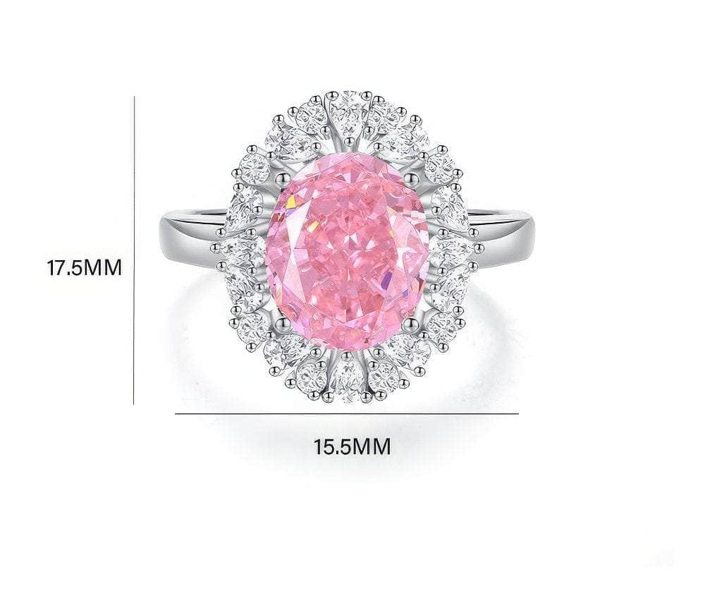 4.5 Ct Prong Setting Oval Pink Sapphire Lab Simulated Diamond Ring