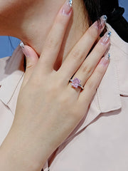 4 Ct Emerald Cut Lab Diamond Pink Sapphire Ring