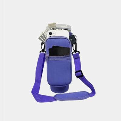 40 Oz Insulated Tumbler Cup Sleeve With Adjustable Shoulder Strap Light Indigo / One Size