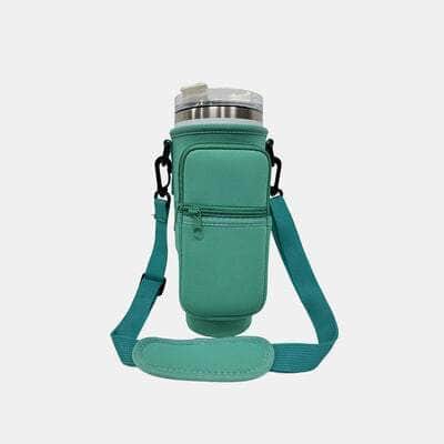 40 Oz Insulated Tumbler Cup Sleeve With Adjustable Shoulder Strap Teal / One Size