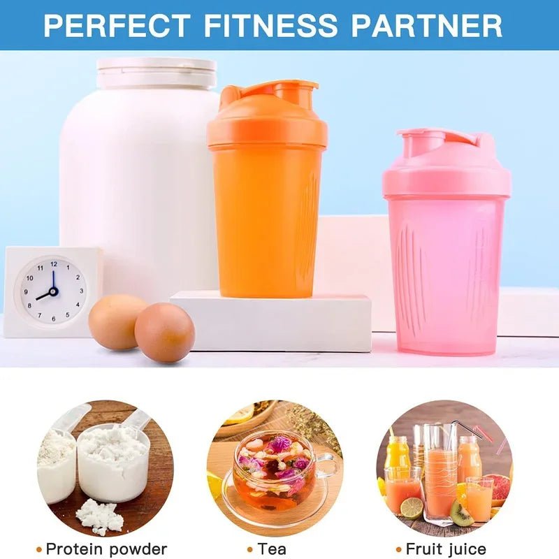 400ML Blender Shaker Bottle: BPA-Free Plastic with Stainless Ball for Leakproof Protein Shakes, Ideal for Workout, Gym