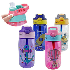 480ml Kids Sippy Cup Water Bottles - Creative Cartoon Feeding Cups with Straws and Lids, Spill-Proof and Portable for Toddlers