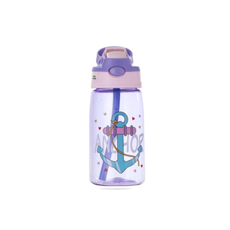 480ml Kids Sippy Cup Water Bottles - Creative Cartoon Feeding Cups with Straws and Lids, Spill-Proof and Portable for Toddlers purple / <500ml