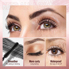 4D Mascara: Black, Lengthening Volume, Silky Eyelash Extension, Smudge-proof Curling - 36-Hour Waterproof Eye Cosmetic