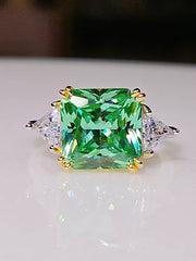 5 Ct Lab Created Diamond 14K Gold Emerald Square Cut Ring