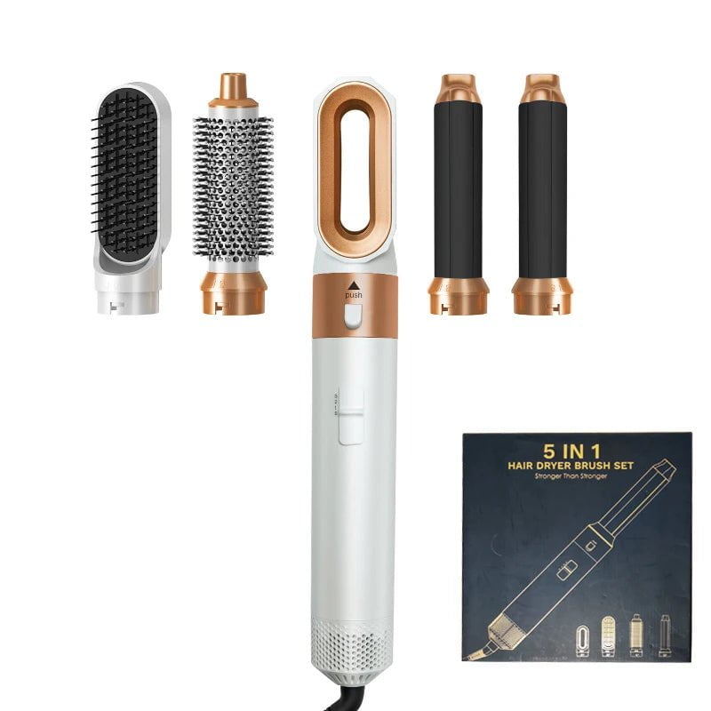 5-in-1 Hair Dryer Set Curling Styling Tool Gold / EU