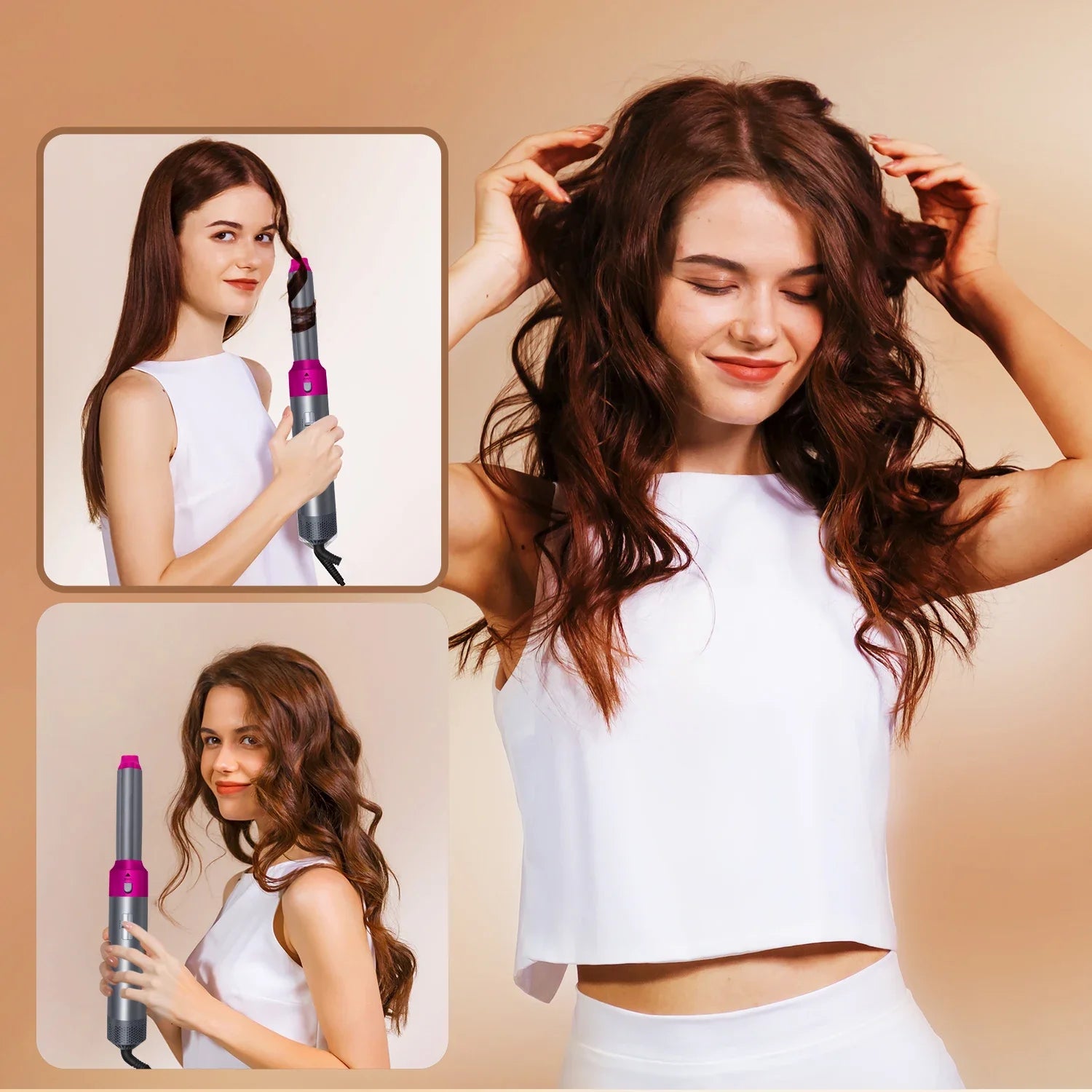 5-in-1 Hairdryer Comb: Hot Air Comb for Curling and Straightening Hair