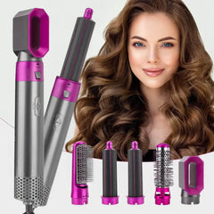 5-in-1 Hairdryer Comb: Hot Air Comb for Curling and Straightening Hair