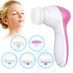 5-in-1 Silicone Cleanser: Deep Pore Cleansing, Facial Massage, Skincare, Waterproof Makeup Brush Pink