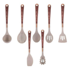 5-Piece Apricot/Black Silicone Kitchen Utensil Set