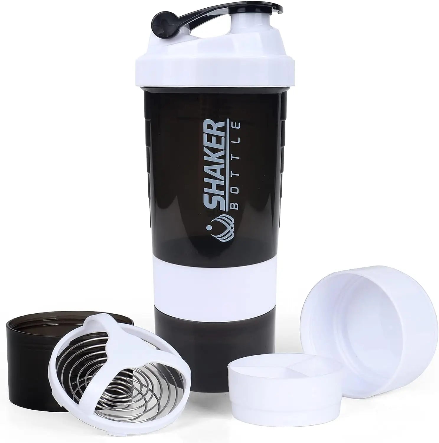 500ML Portable Protein Powder Shaker Water Bottle for Outdoor Sports, Milkshakes, Gym Fitness white / 500-600ML