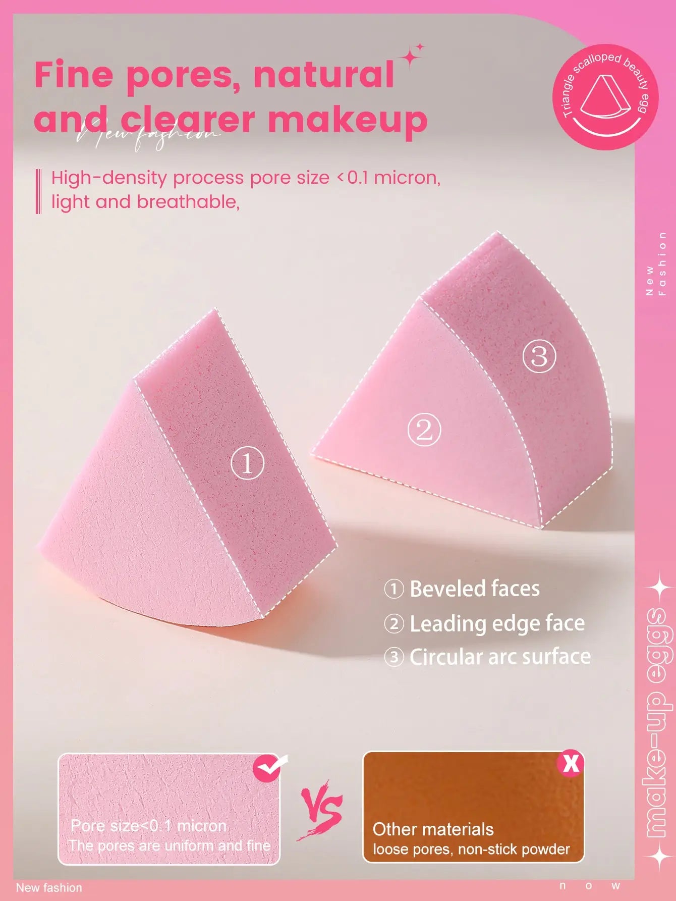 50PCS Fan Shaped Makeup Sponge Puff for Powder Concealer