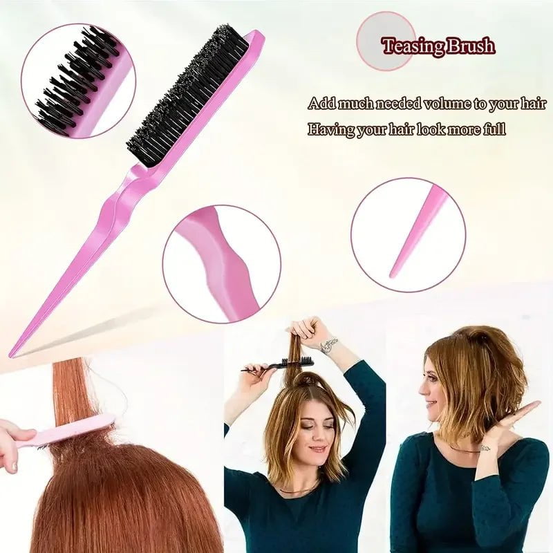 5pcs/set Salon Hair Tools: Detangling Anti-Static Hair Brush, Curly Hair Curved Rat Tail Comb Set Suitable For All Hair Types