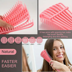 5pcs/set Salon Hair Tools: Detangling Anti-Static Hair Brush, Curly Hair Curved Rat Tail Comb Set Suitable For All Hair Types