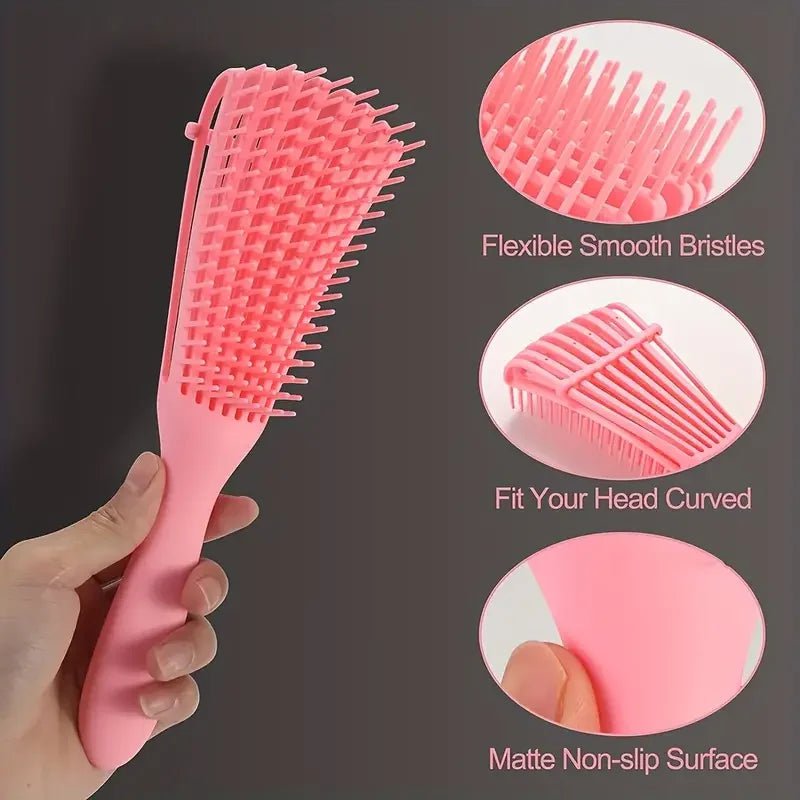 5pcs/set Salon Hair Tools: Detangling Anti-Static Hair Brush, Curly Hair Curved Rat Tail Comb Set Suitable For All Hair Types