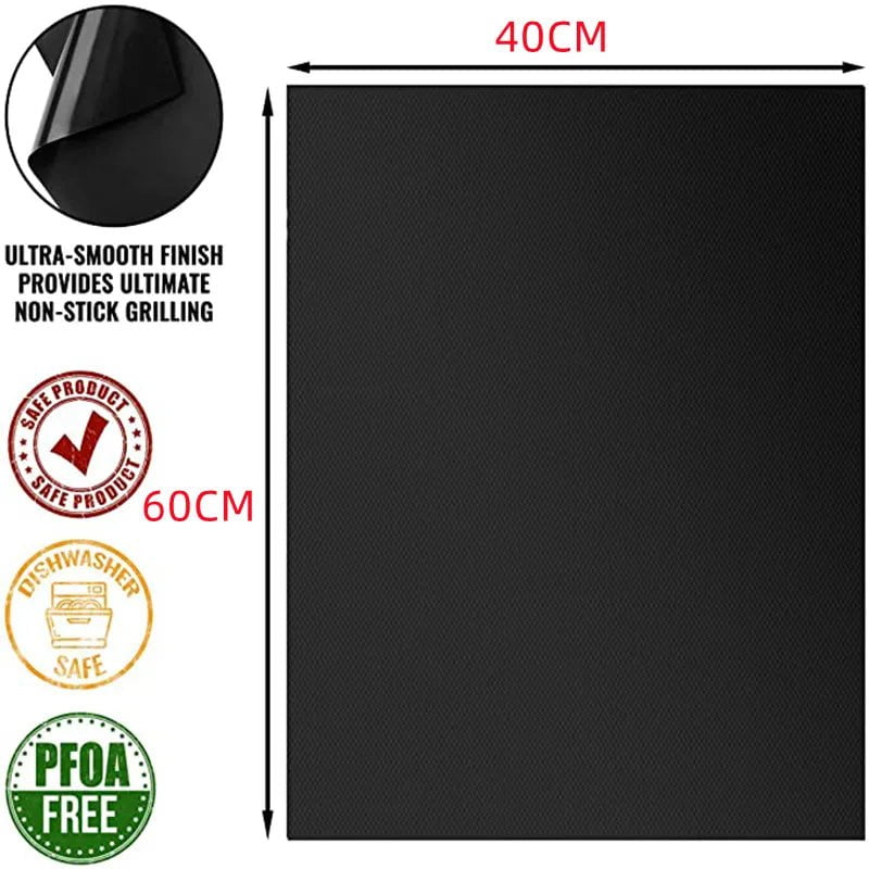 60*40cm Non-Stick BBQ Grill Mat - Baking Mat for Barbecue Tool, Cooking Grilling Sheet with Heat Resistance 60cm x 40cm