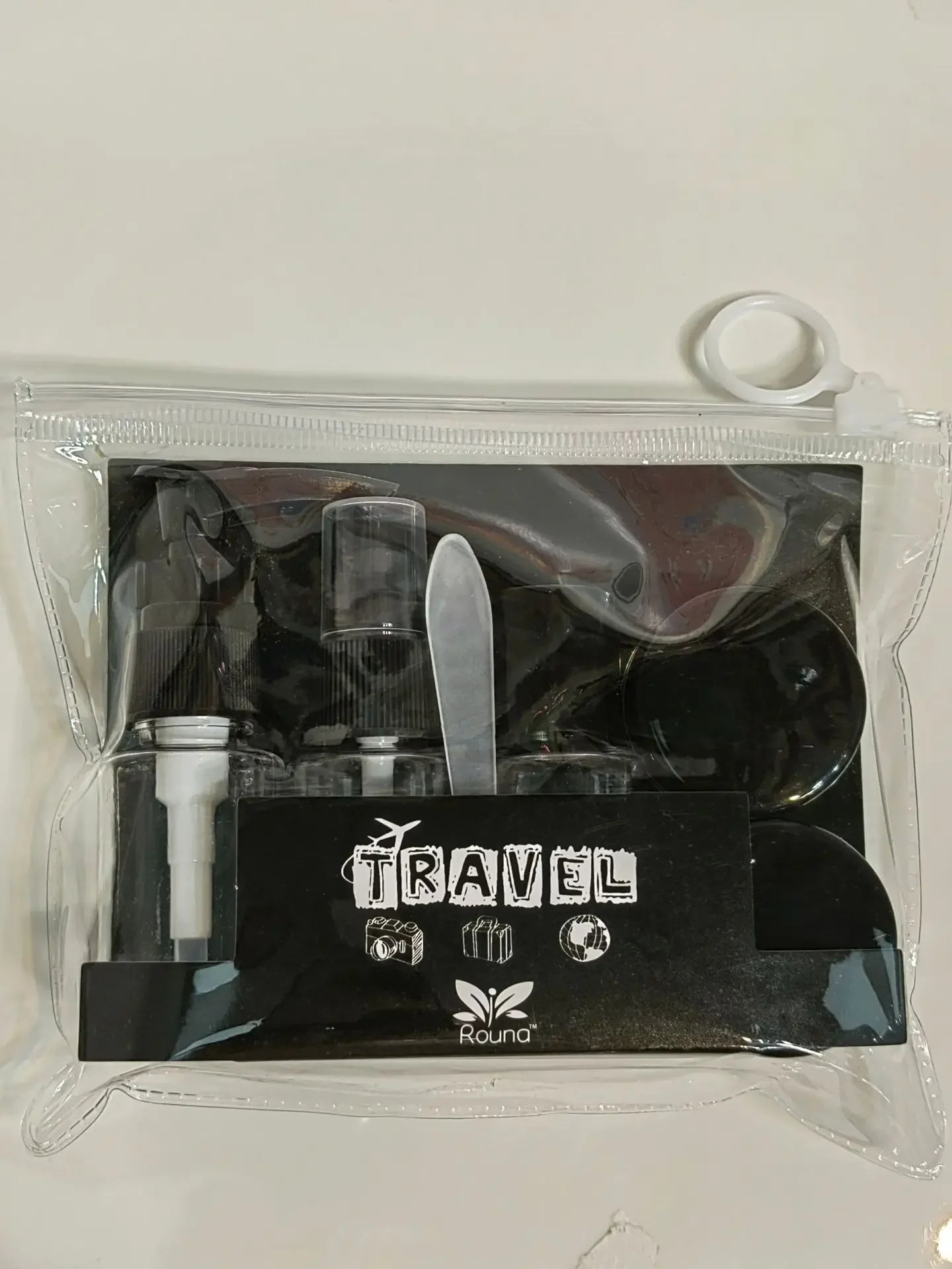 6pcs Travel Bottles Set: Spray, Lotion, Shampoo, Face Cream Black