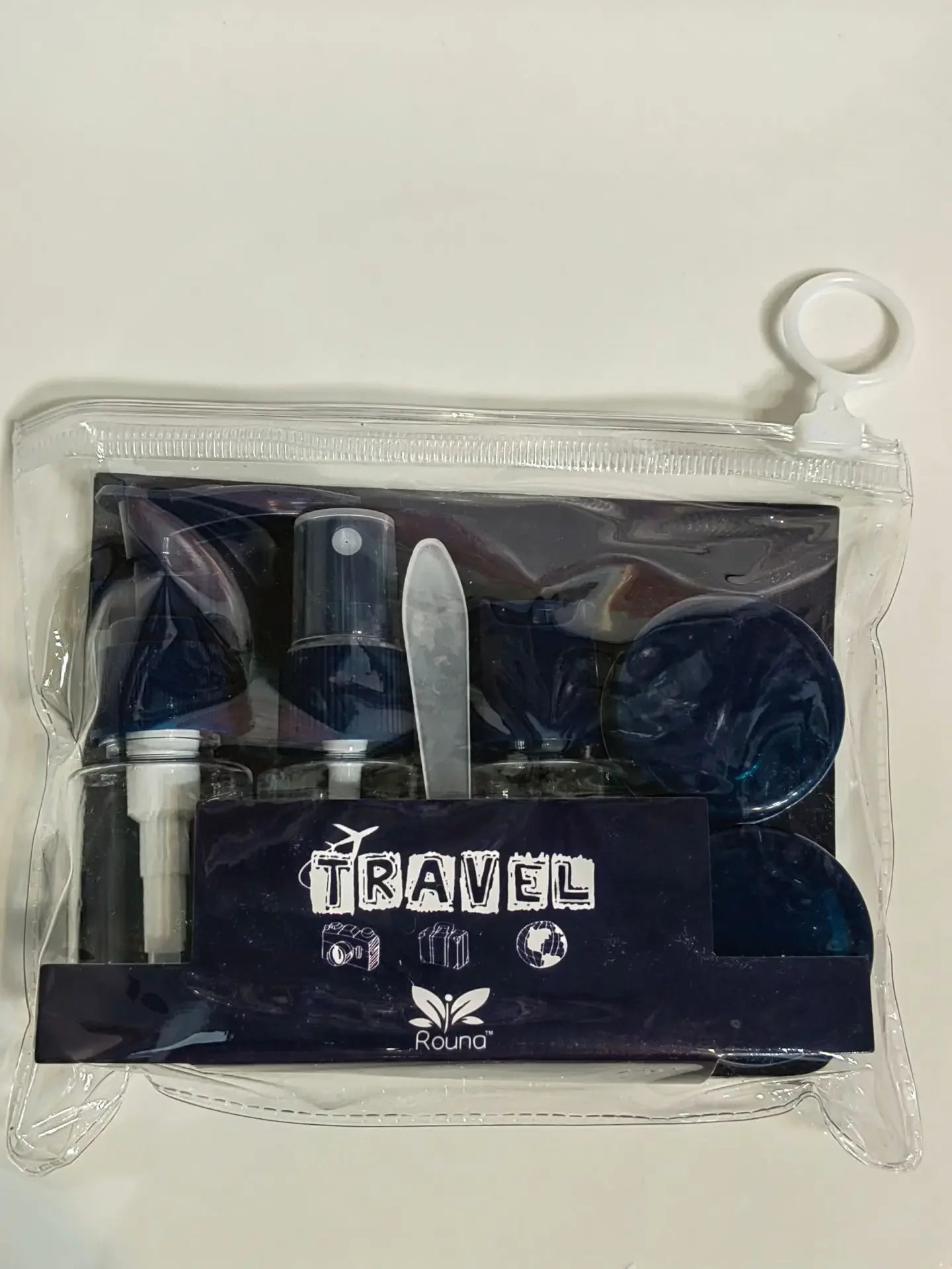 6pcs Travel Bottles Set: Spray, Lotion, Shampoo, Face Cream Blue