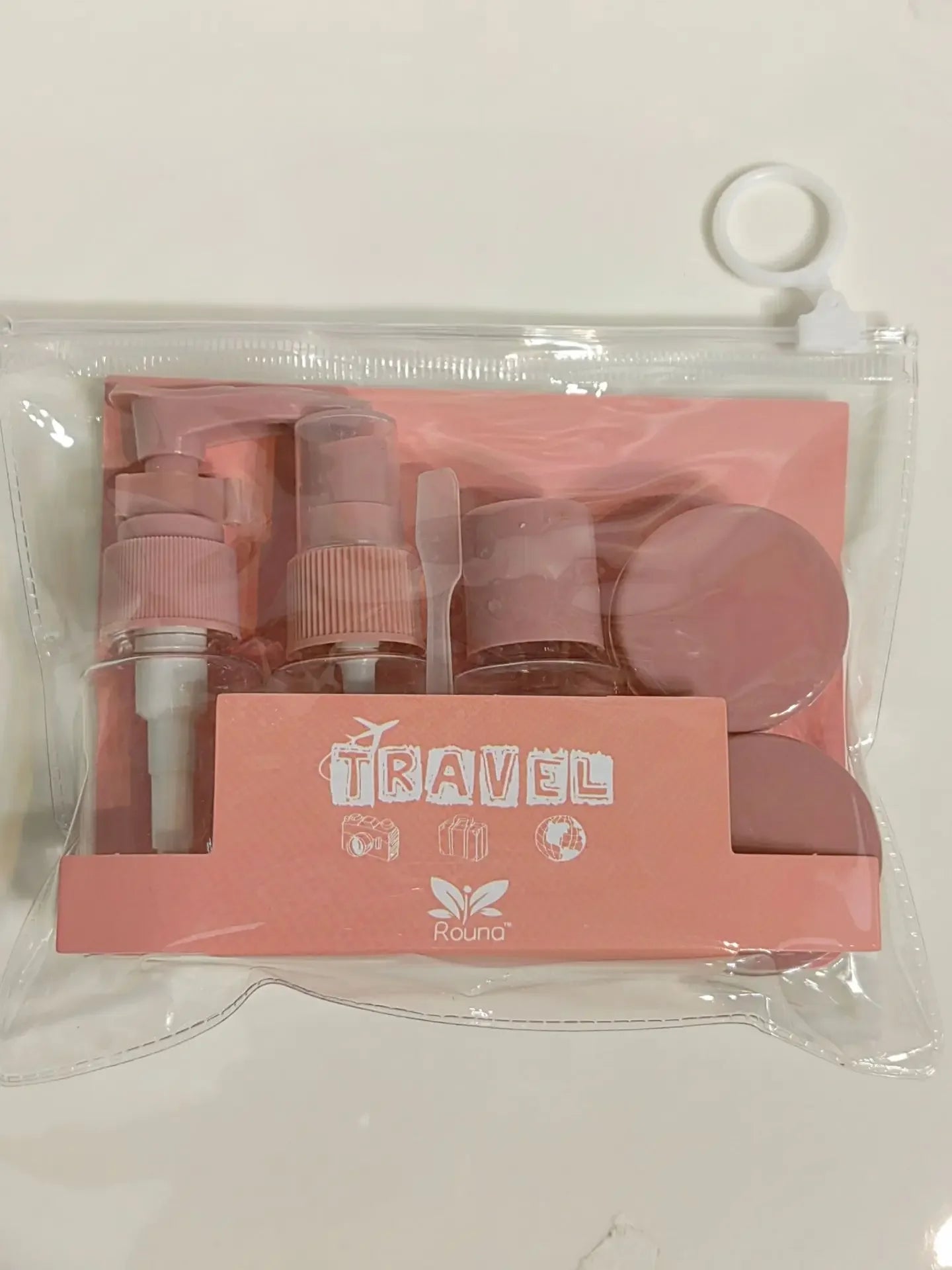 6pcs Travel Bottles Set: Spray, Lotion, Shampoo, Face Cream Pink