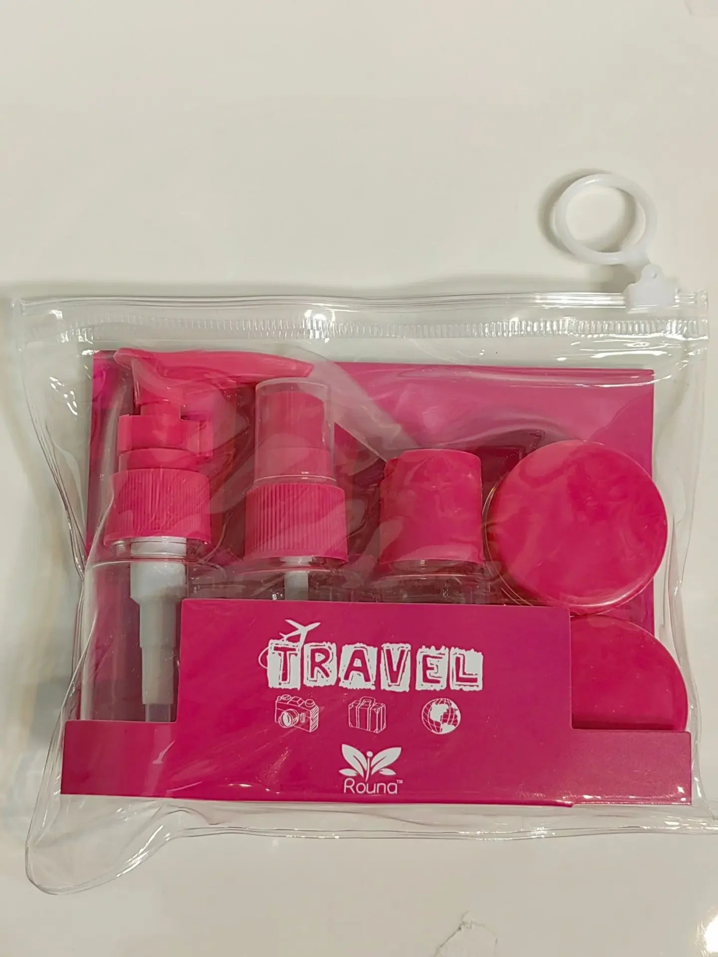6pcs Travel Bottles Set: Spray, Lotion, Shampoo, Face Cream Red