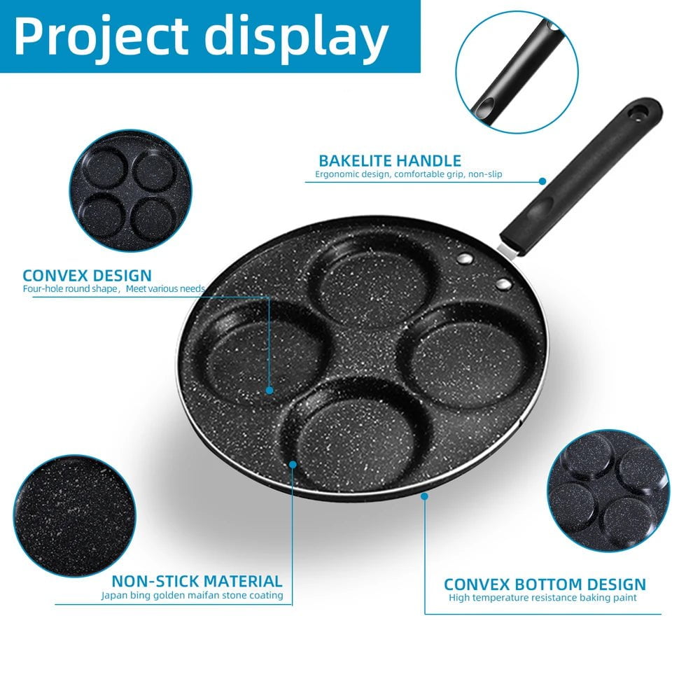 7-Cup Non-Stick Pancake & Egg Frying Pan for Breakfast Cooking