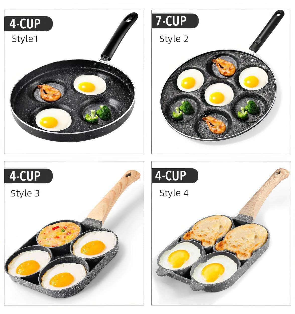 7-Cup Non-Stick Pancake & Egg Frying Pan for Breakfast Cooking
