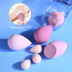 7Pc Makeup Sponge Set - Cosmetic Puff for Cream, Concealer, Foundation, Powder - Dry and Wet Make Up Blender - Women's Make Up Accessories